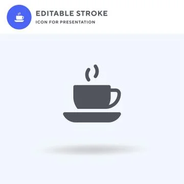 Coffee Cup icon vector, filled flat sign, solid pictogram isolated on white Stock Illustration