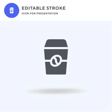 Coffee Cup icon vector, filled flat sign, solid pictogram isolated on white Stock Illustration