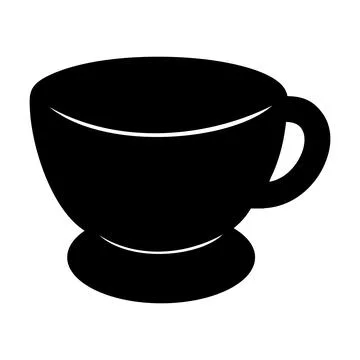 Coffee cup icon. Vector illustration of a coffee cup. silhouette or shadow Illustrazione stock