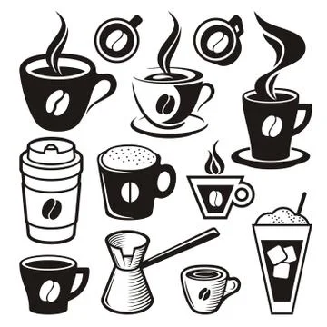Coffee cup icons Stock Illustration