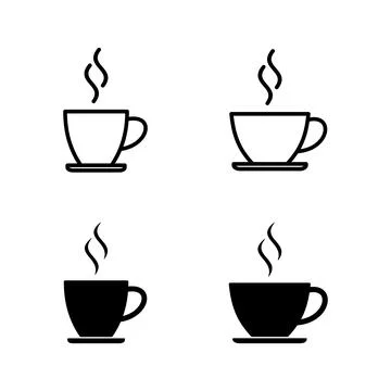 Coffee cup icons vector. cup a coffee sign and symbol Stock Illustration