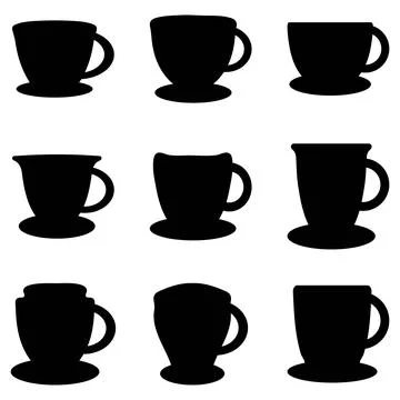 Coffee cup illustration design set Stock Illustration