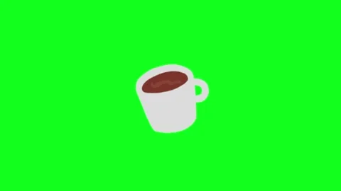 Coffee Cup Illustration Green Screen Video stock 337328336
