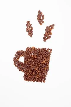 Coffee cup image made up of beans Stock Photos
