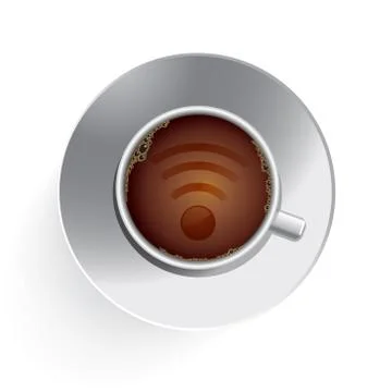 Coffee Cup Internet Wifi Stock Illustration
