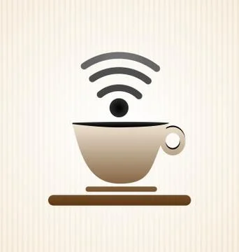 Coffee Cup Internet Wifi Stock Illustration