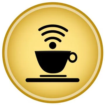Coffee Cup Internet Wifi Stock Illustration