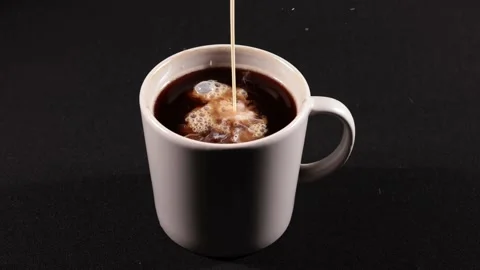 Coffee cup isolated, Coffee white pouring, Coffee cup spinning Stock Footage 237855172