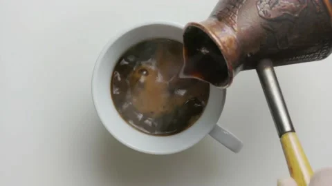 Coffee cup isolated, Coffee white pouring, Coffee cup spinning Stock Footage 237855173