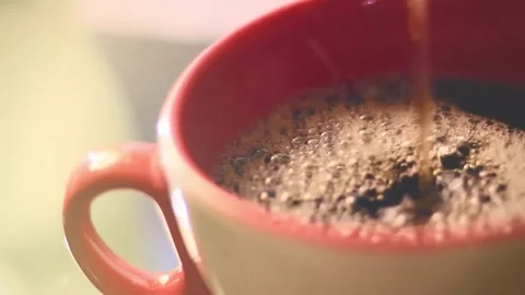 Coffee cup isolated, Coffee white pouring, Coffee cup spinning Stock Footage 237855221