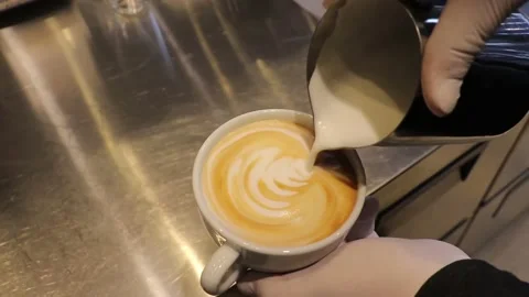 Coffee cup isolated, Coffee white pouring, Coffee cup spinning Stock Footage 237855261