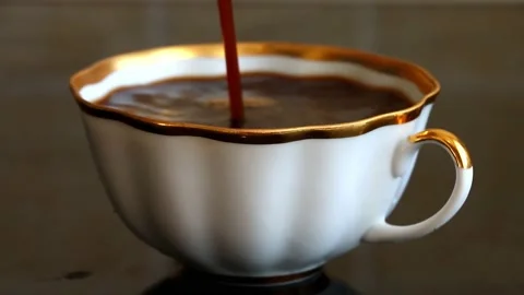Coffee cup isolated, Coffee white pouring, Coffee cup spinning Stock Footage 237855306