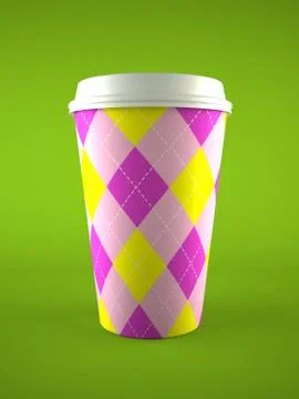 Coffee cup isolated on green background Stock Illustration