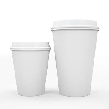 Coffee cup isolated on white background 3D rndering Stock Photos