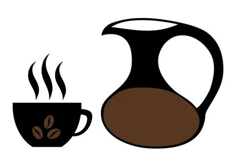 Coffee cup. Jug. Isolated. Illustrazione stock
