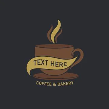 Coffee cup label Stock Illustration