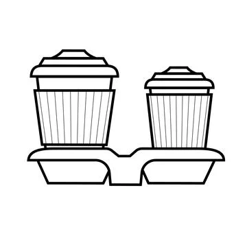 Coffee cup line and flat style. Disposable coffee cup. Coffee paper cup Stock Illustration