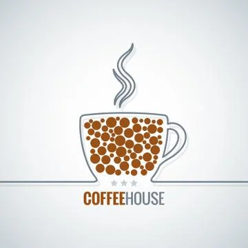 Coffee cup line design vector background Stock Illustration