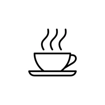 Coffee Cup Line Icon In Flat Style Vector Icon For Apps, UI, Websites. Stock Illustration