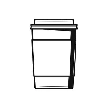 Coffee cup line on white back. Icon. Stock Illustration