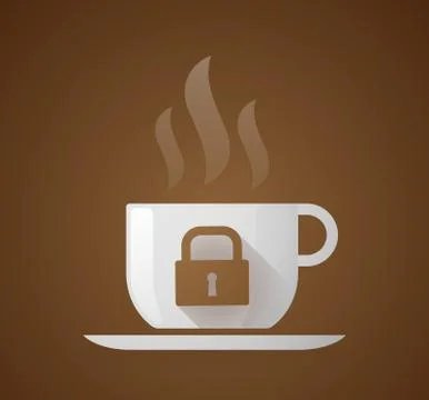 Coffee cup with a lock pad Stock Illustration