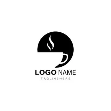 Coffee cup logo icon. Coffee time. Vector on isolated white background. EPS 1 Stock Illustration