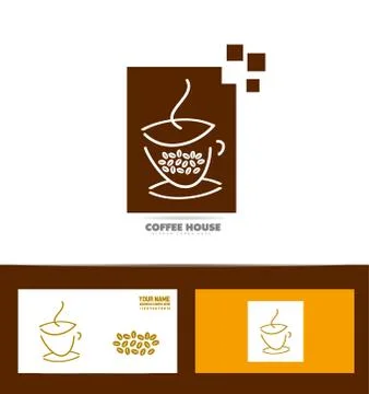 Coffee cup logo icon set Stock Illustration