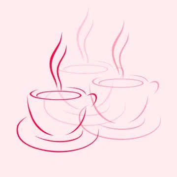 Coffee cup logo red design Stockillustratie