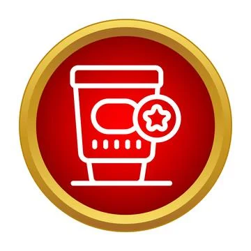 Coffee cup loyalty program reward star icon Illustrazione stock