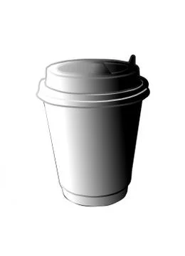 Coffee Cup made of drink paper illustration isolated on white background. Stock Illustration