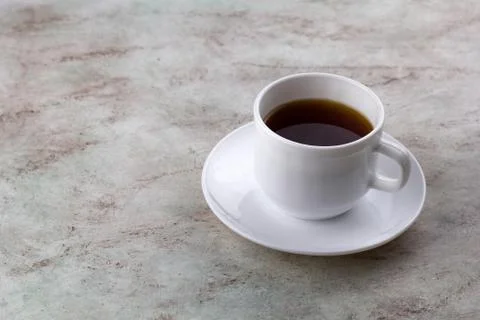 Coffee cup on a marble table copy space Stock Photos
