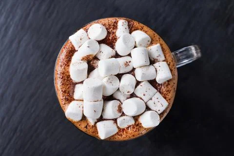 Coffee cup with marshmallows Stock Photos