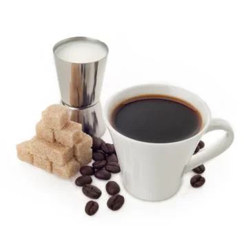 Coffee cup with milk Stock Photos