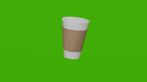 The coffee cup model rotates on the green screen Stock Footage 279063904