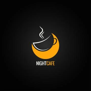 Coffee cup moon concept background Stock Illustration