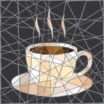 Coffee cup mosaic Stock Illustration