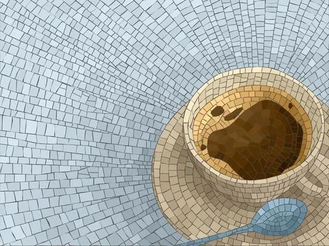 Coffee cup mosaic Stock Illustration