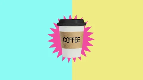 Coffee cup. motion design. Abstract colorful animation Stock Footage 117362261