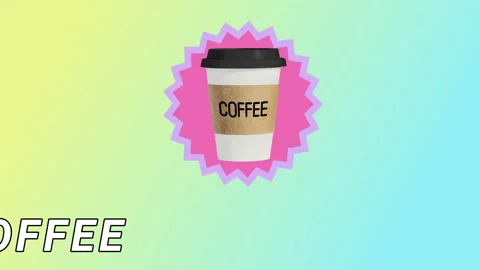 Coffee cup. motion design. Abstract colorful animation Stock Footage 117362267