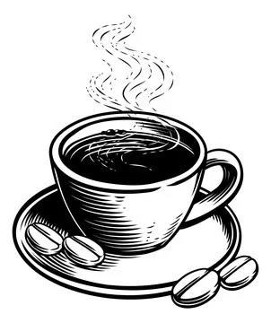 A Coffee Cup Mug and Coffee Beans Illustration Stock Illustration