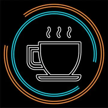 Coffee cup or mug icon, coffee hot drink espresso Stock Illustration