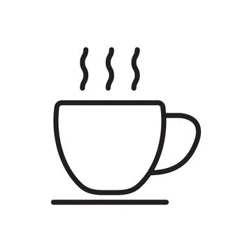 Coffee cup outline icon vector isolated on white background for graphic desig Stock Illustration