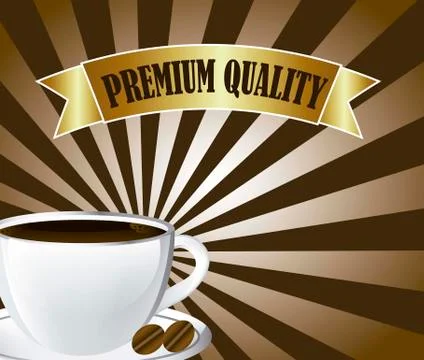 Coffee cup over brown background, premium quality. vector Illustrazione stock