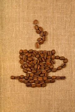 Coffee cup over canvas background Foto stock