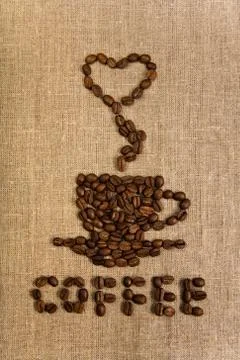 Coffee cup over canvas background Stock-Fotos