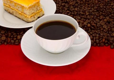 Coffee cup over red background Stock Photos