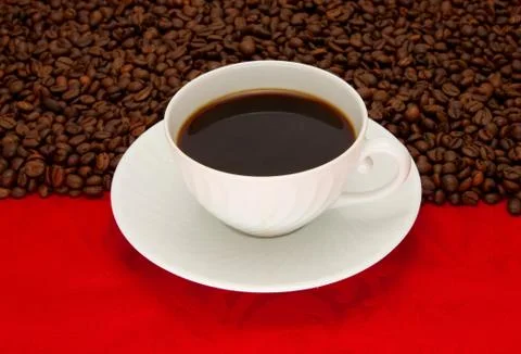 Coffee cup over red background Stock Photos