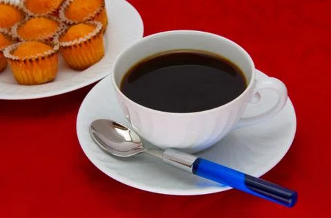 Coffee cup over red background Stock Photos