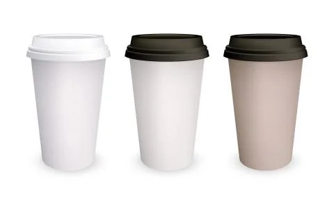 Coffee cup paper mockup vector 3D isolated models Illustrazione stock