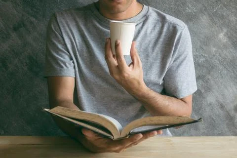 Coffee cup paper Reading Stock Photos